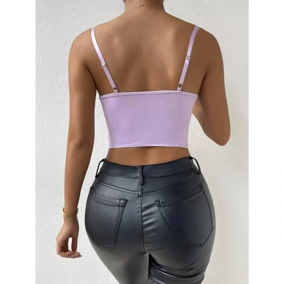 Lace Bustier Cami crop Top white - Picture 7 of 11